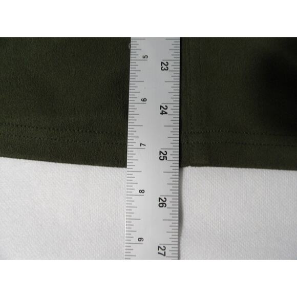 Vtg Kathy Ireland Plus 2X Faux Suede Blouse Shirt Top Olive Green Button Up Coll - Picture 5 of 9